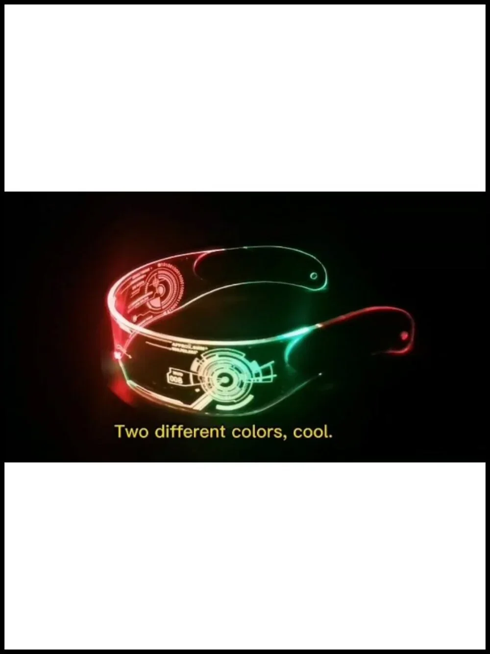 LED Glasses Futuristic Cyberpunk Light Up Sunglasses with Bilateral Control